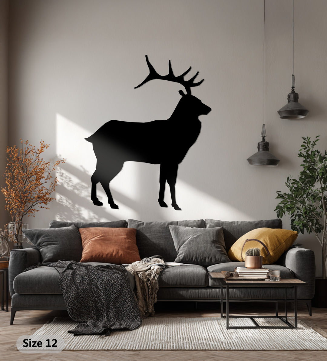 Deer Silhouette Metal Wall Art – Rustic Nature-Inspired Home Décor