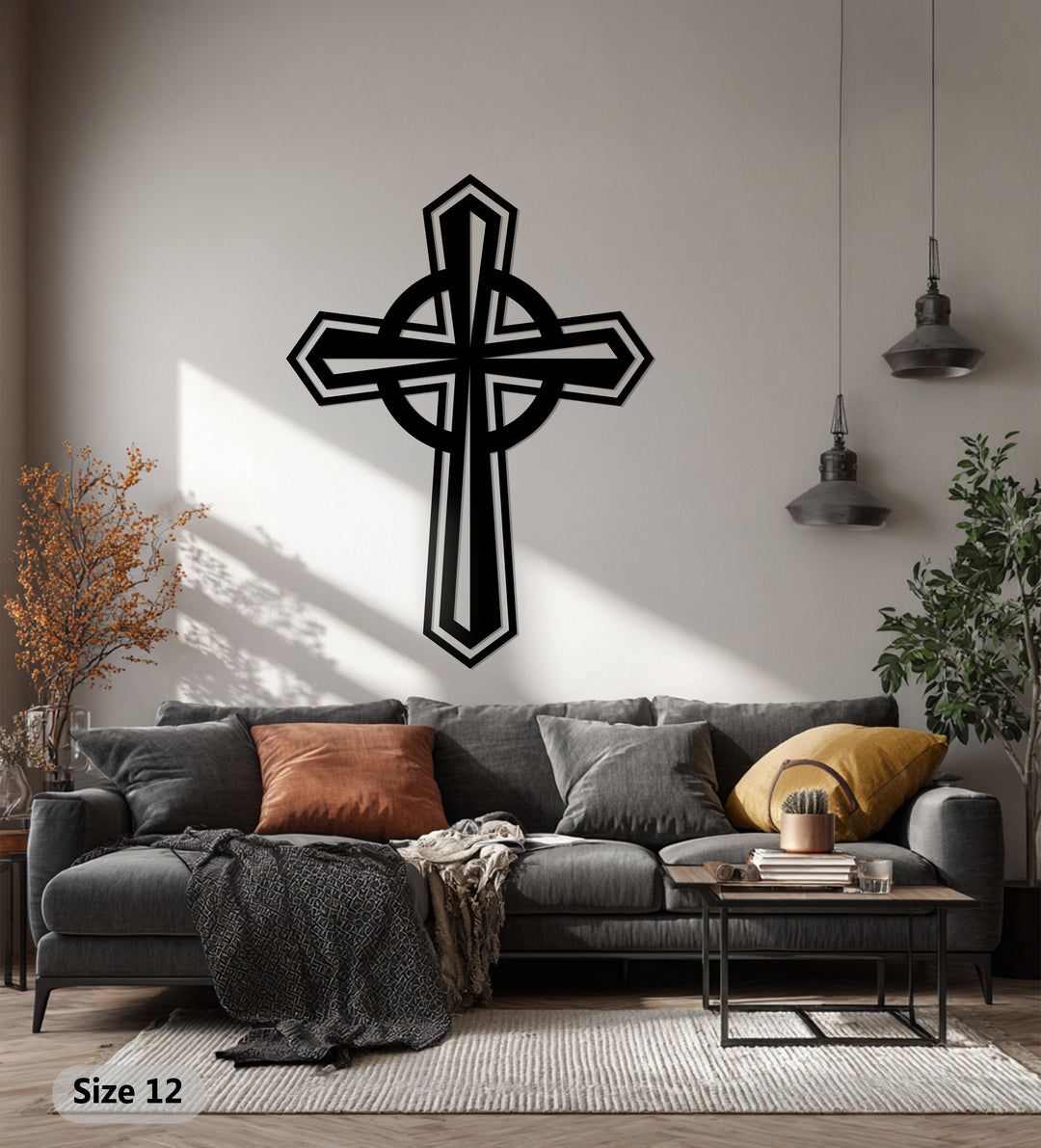 الوحدة الأبدية – الصليب السلتي الفضي فن جداري معدني