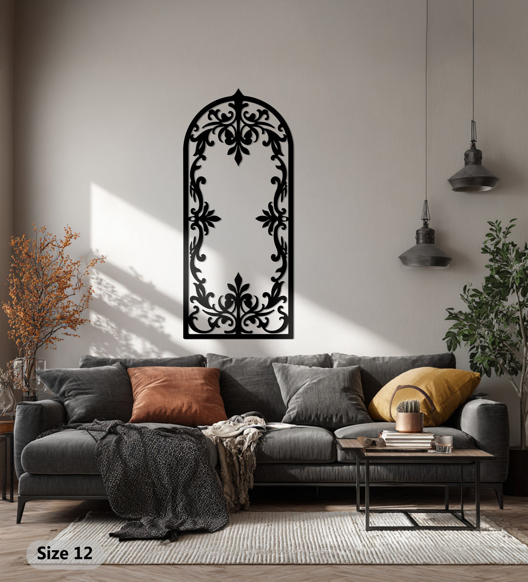 قوس ملكي – أسود مزخرف فن جداري معدني