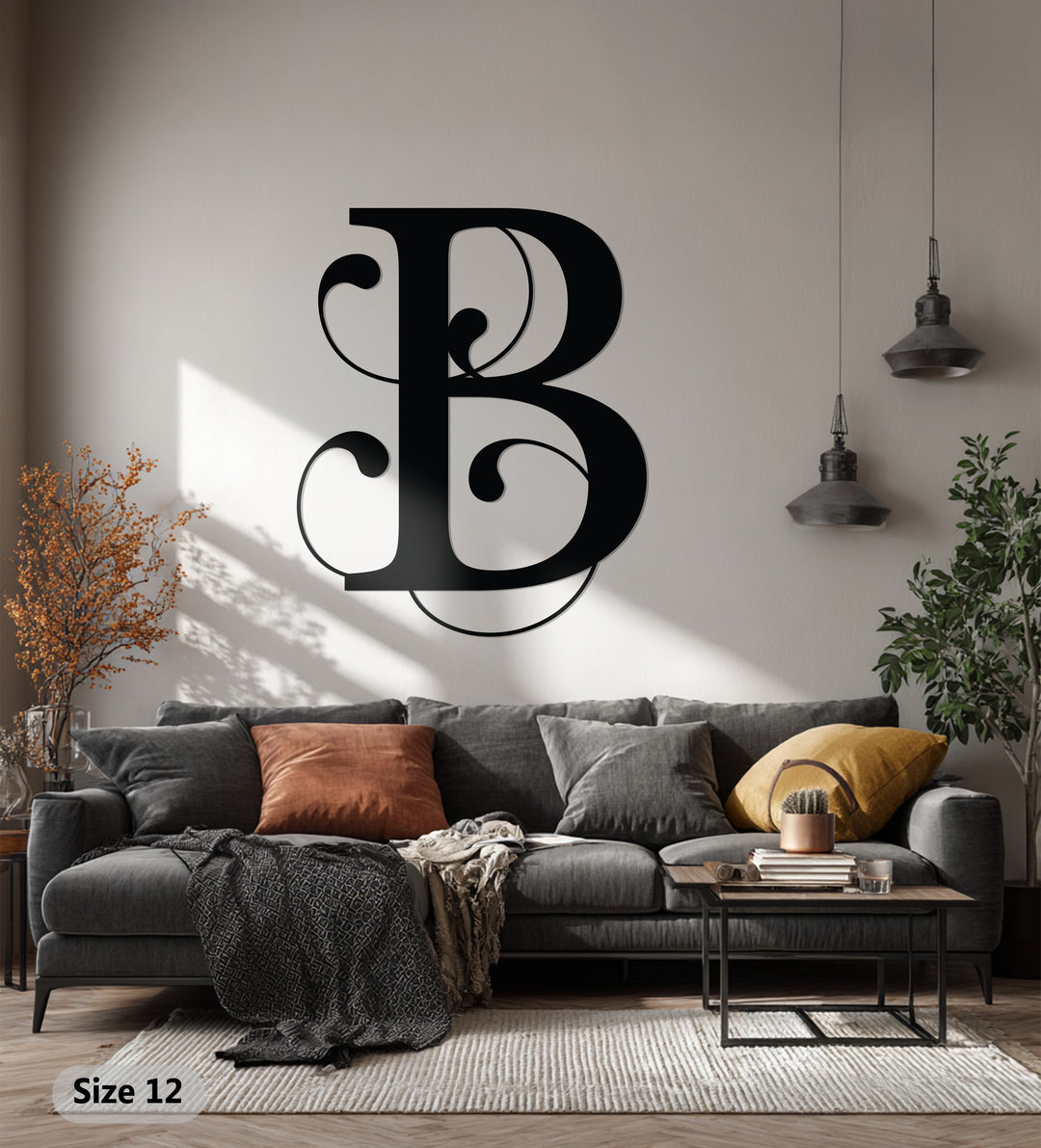 Elegant Initial Letter Metal Wall Art – Monogram Home Decor