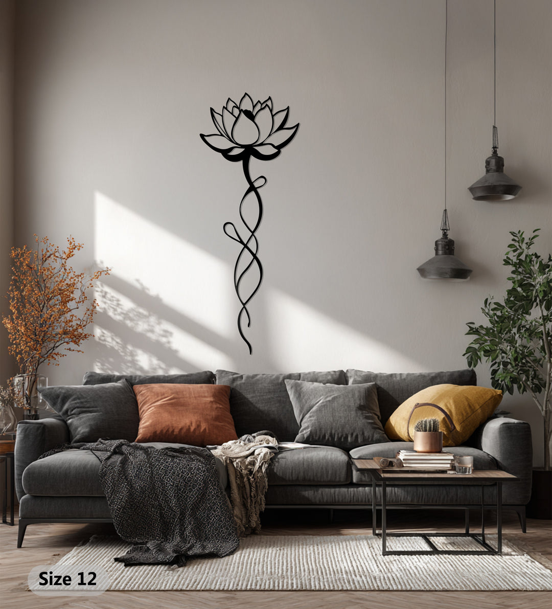Elegant Lotus Metal Wall Art – Minimalist Floral Symbol of Harmony
