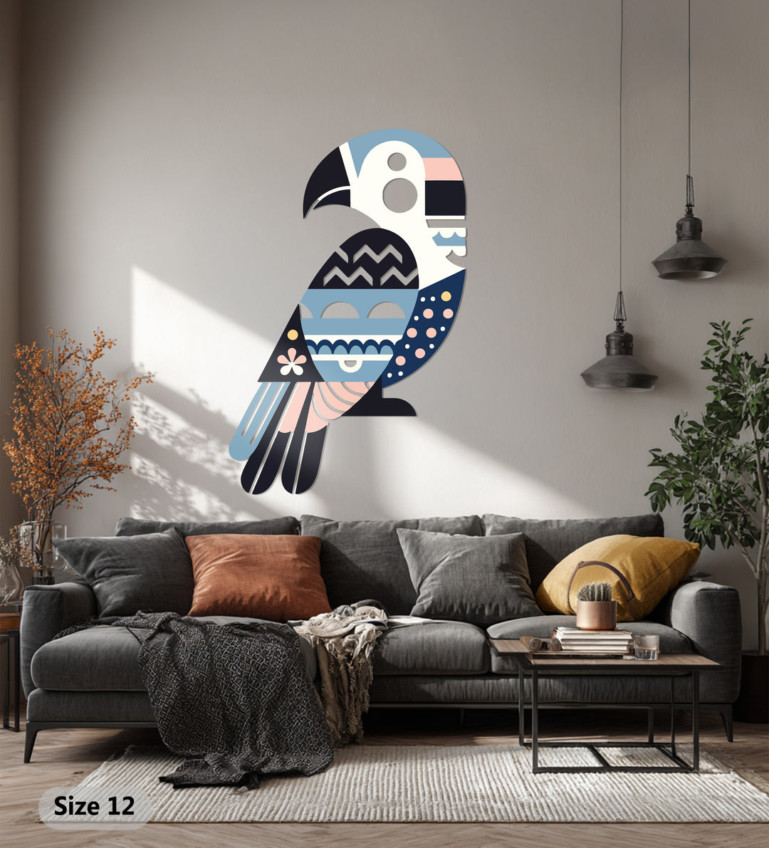 Geometric Parrot Metal Wall Art – Modern Bird-Inspired Home Decor