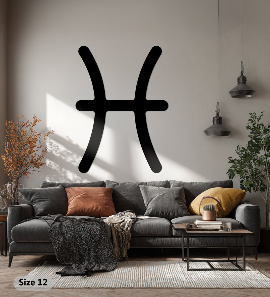 Pisces Zodiac Symbol – Astrology Metal Wall Art
