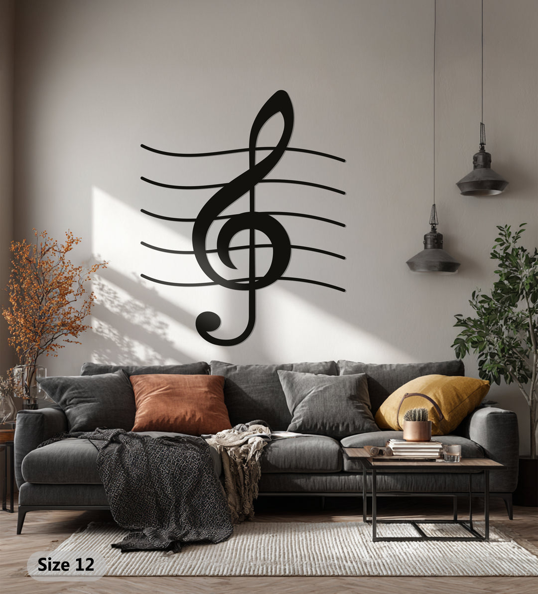 Treble Clef Metal Wall Art – Music Note Wall Decor
