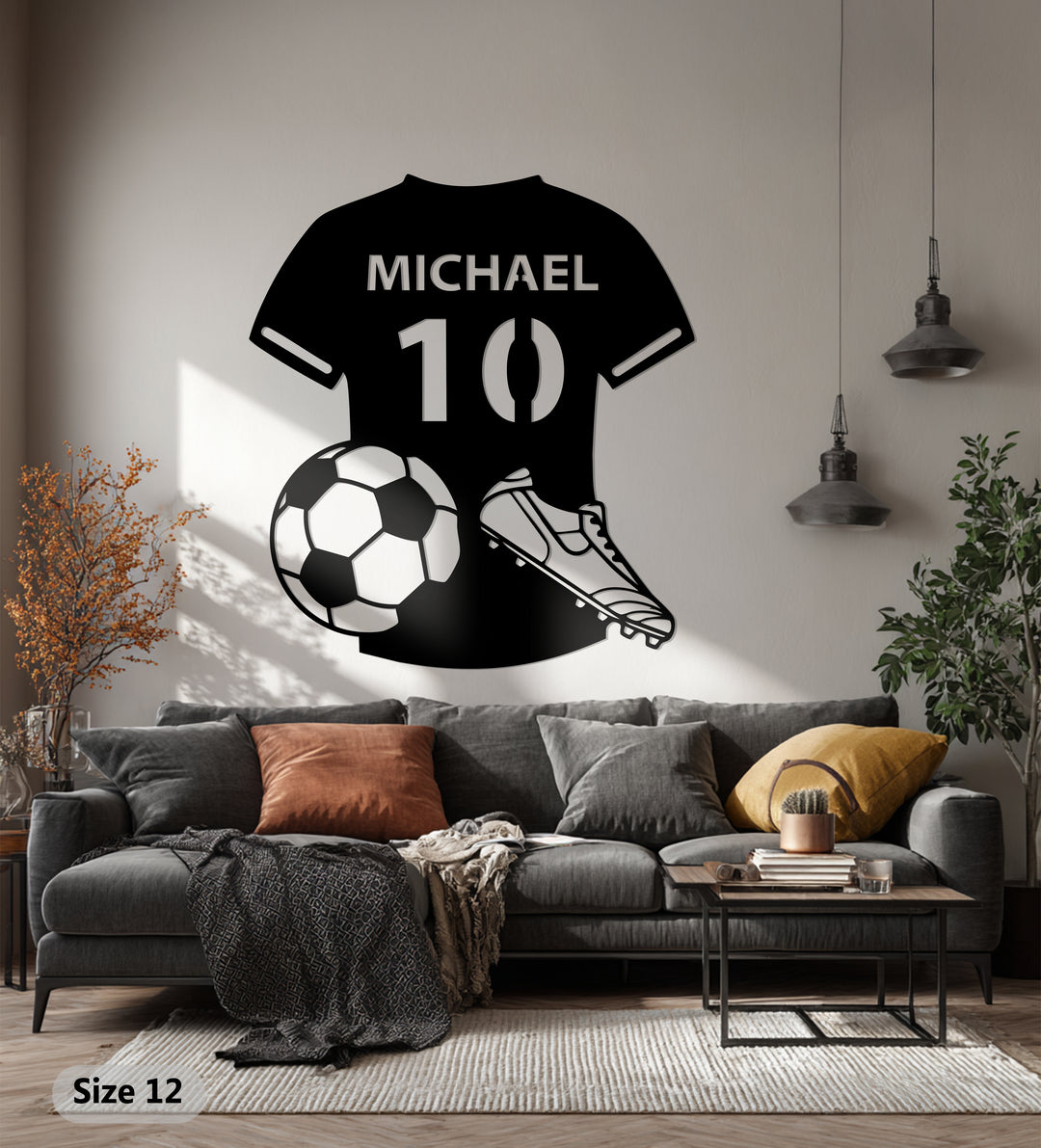 Custom Soccer Jersey Metal Wall Art – Personalized Football Decor