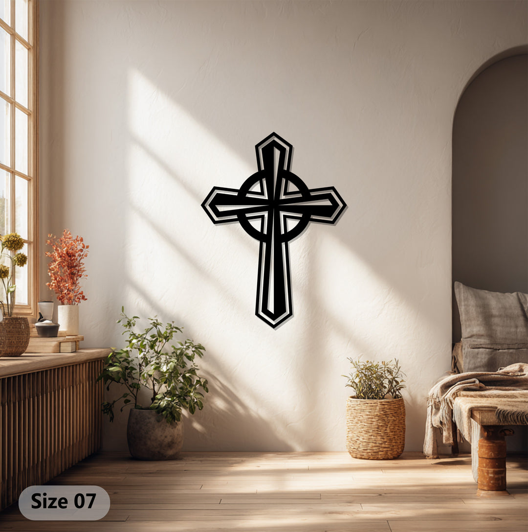 الوحدة الأبدية – الصليب السلتي الفضي فن جداري معدني