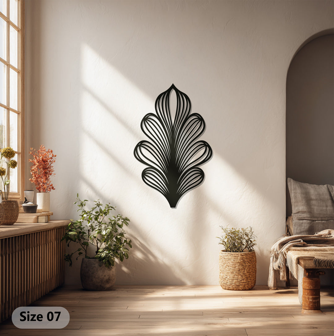 Leaf Metal Wall Art – Black Modern Botanical Wall Sculpture
