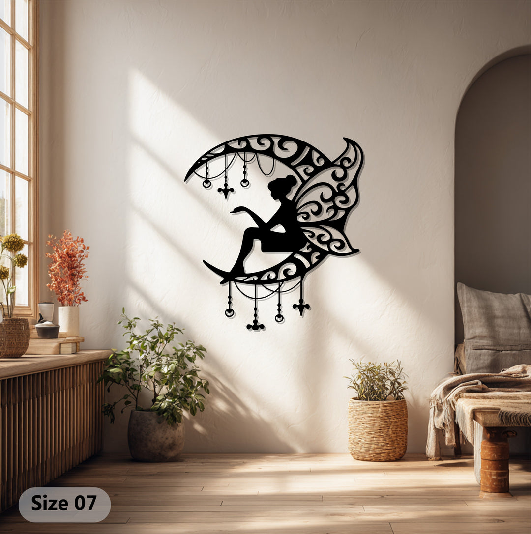 جنية ضوء القمر - مسحورة فن جداري معدني