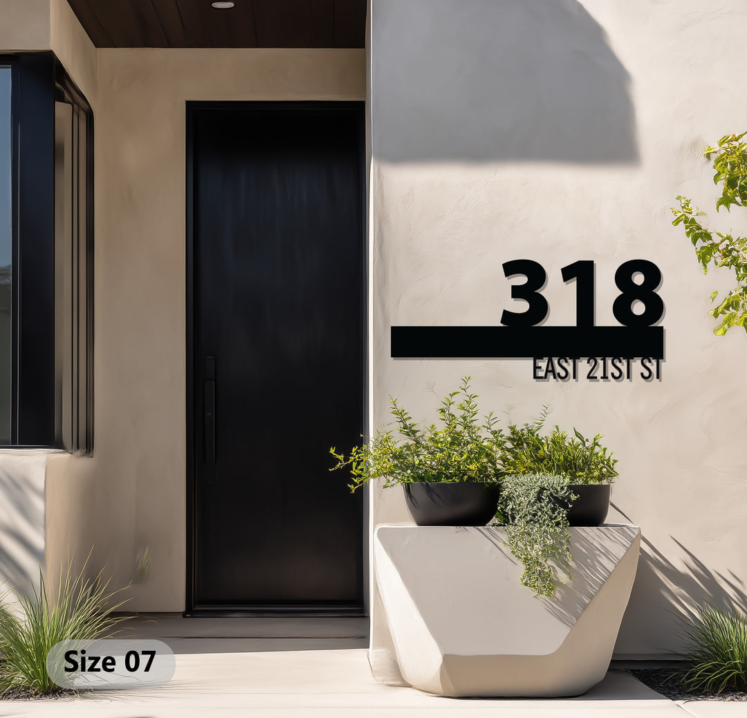 Contemporary metal address sign minimalist design