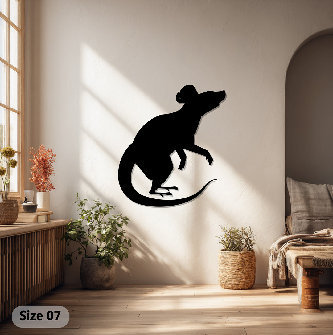 Rat Metal Wall Art – Modern Animal Silhouette Décor
