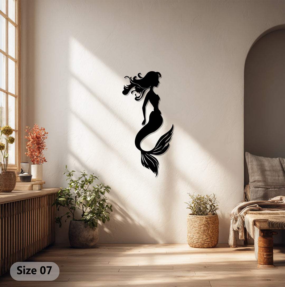 Ocean Dream Mermaid – Elegant Metal Wall Art for Modern Interiors