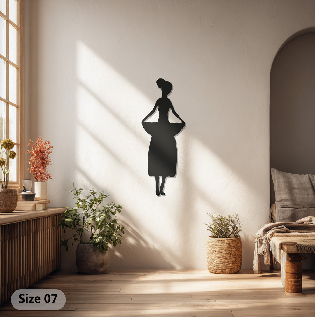 African Woman Metal Wall Art – Cultural Dance Silhouette