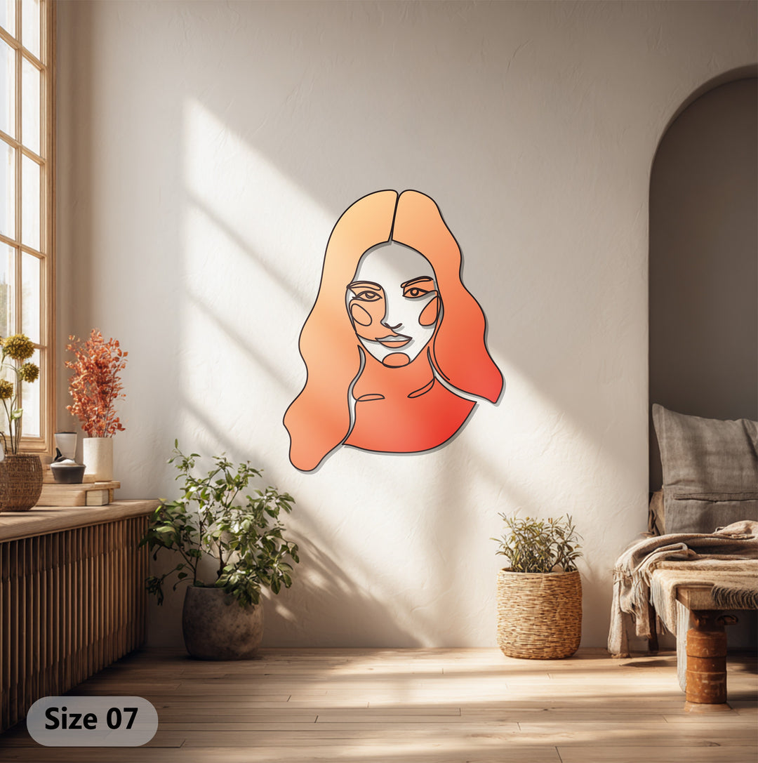 Abstract Woman Line Art Metal Wall Art – Modern Minimal Decor