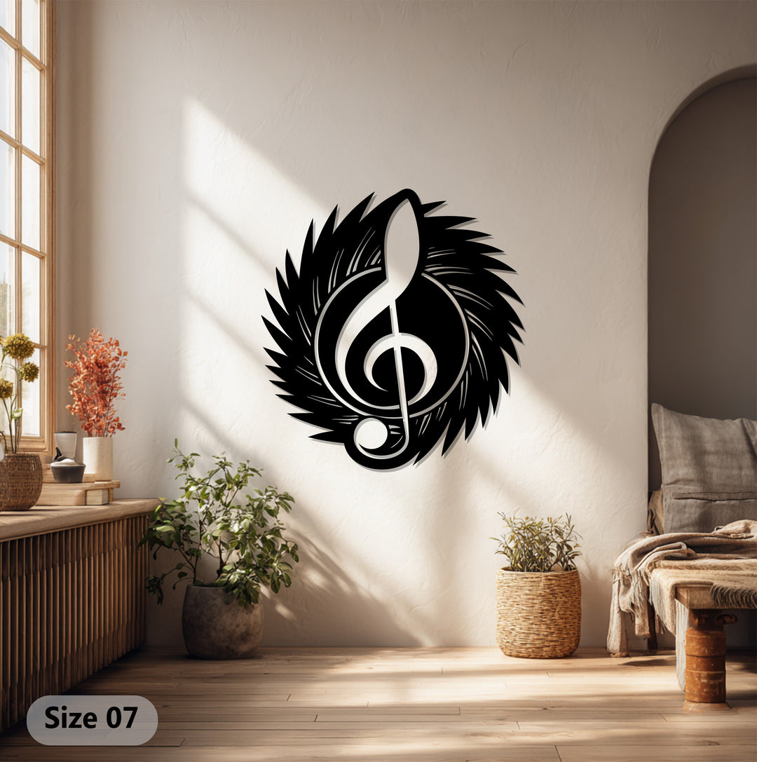 Treble Clef Wing Metal Wall Art – Music Inspired Decor
