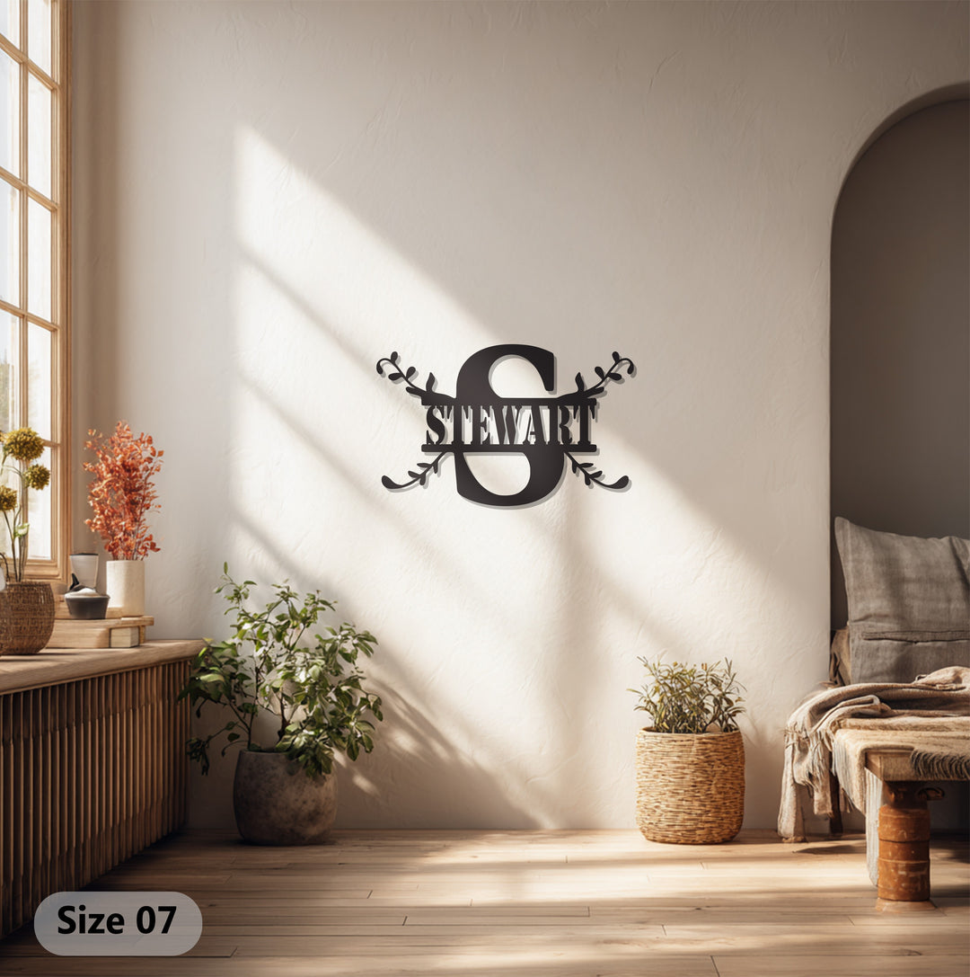 Custom Monogram Letter Sign – Personalized Metal Wall Art