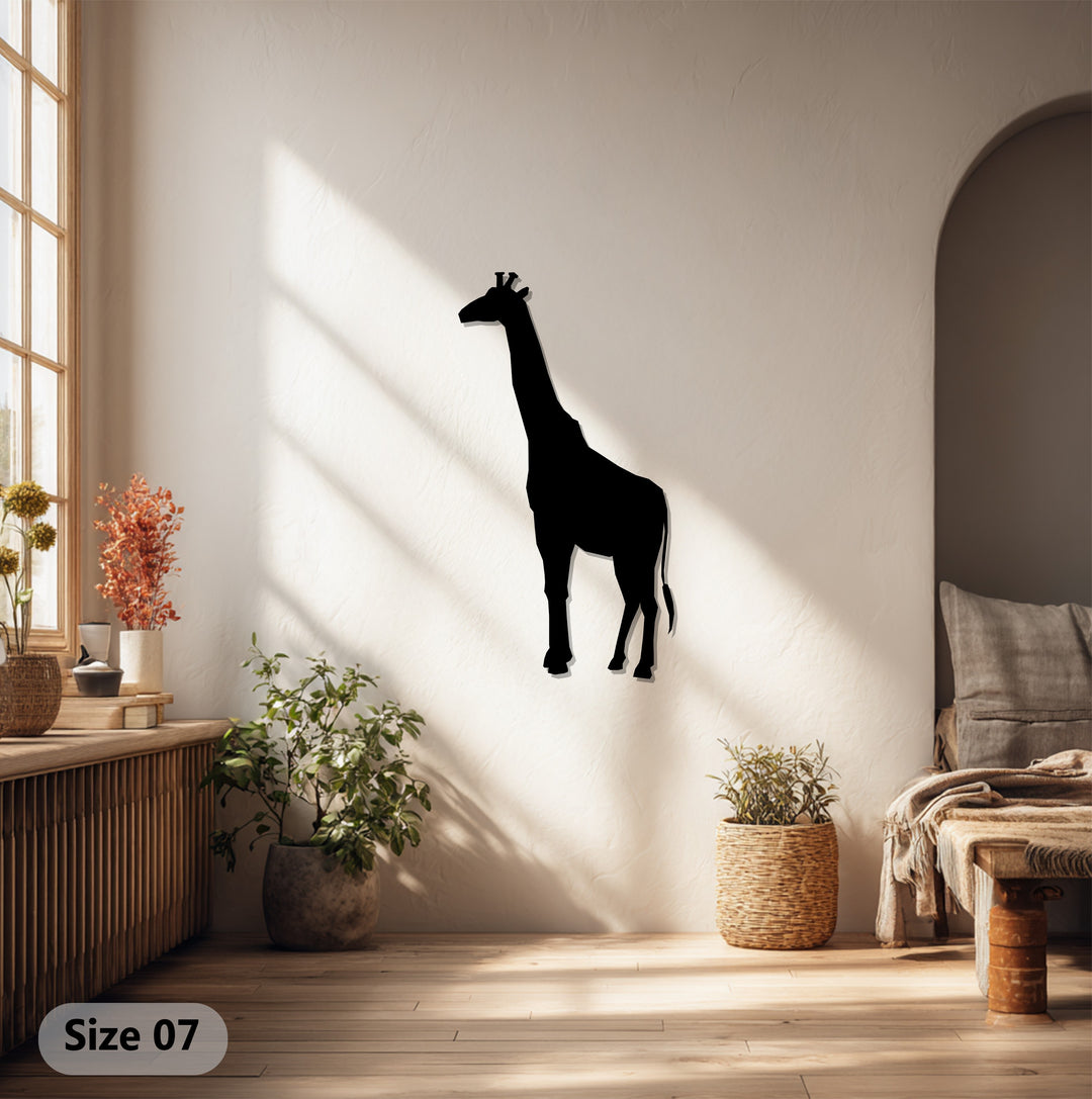 Giraffe Metal Wall Art – Safari Wildlife Silhouette Décor