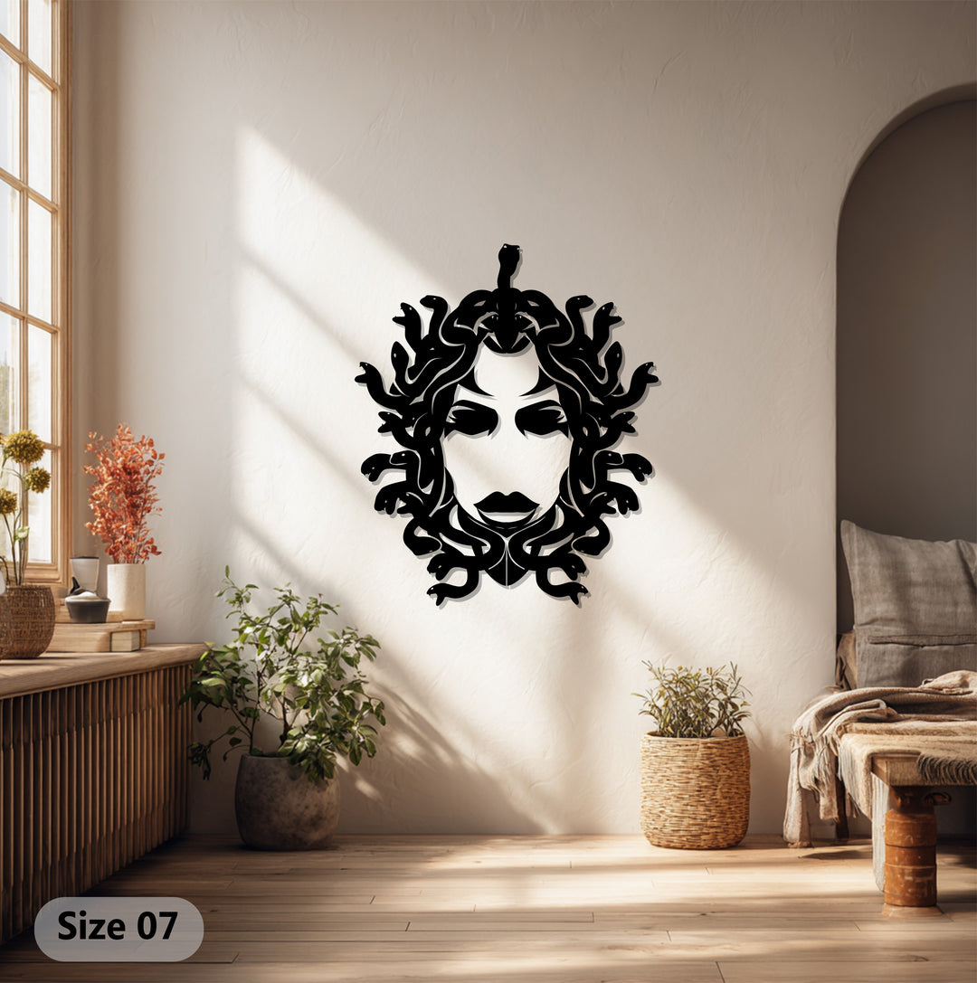Medusa Metal Wall Art – Mythological Greek Goddess Silhouette