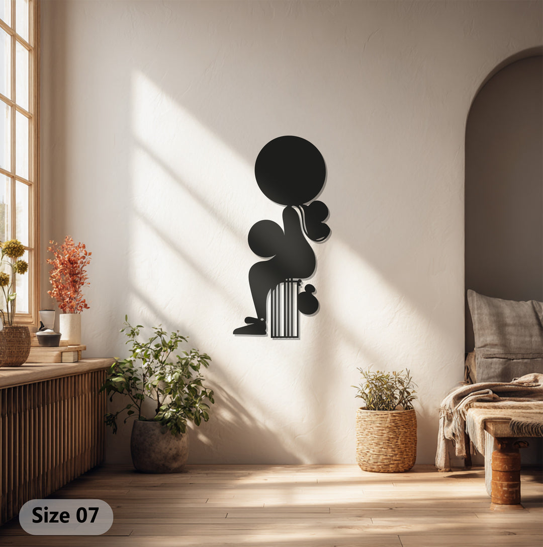Sitting Woman Silhouette Metal Wall Art – Black Wall Sculpture