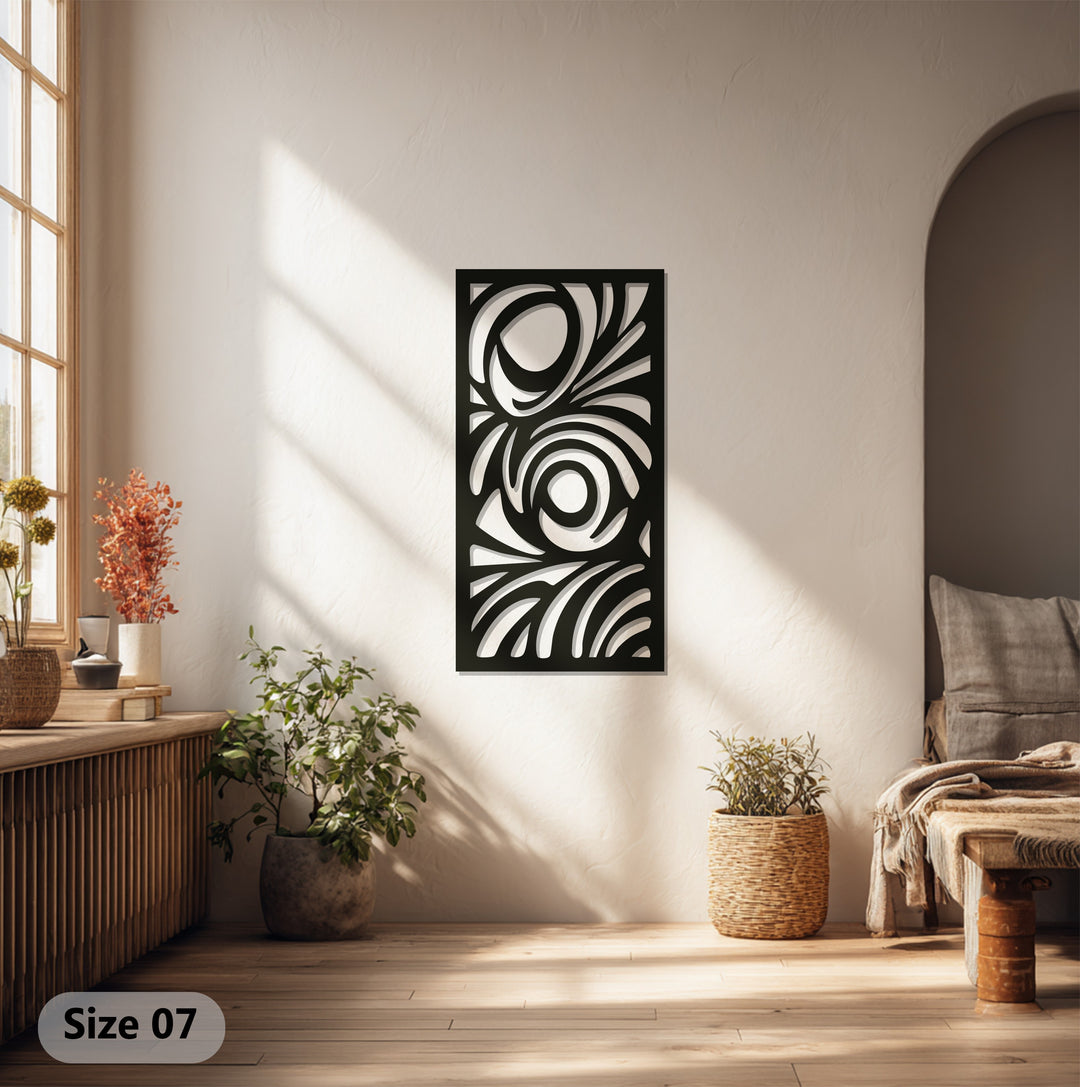Abstract Swirl Metal Wall Art – Black Modern Wall Sculpture
