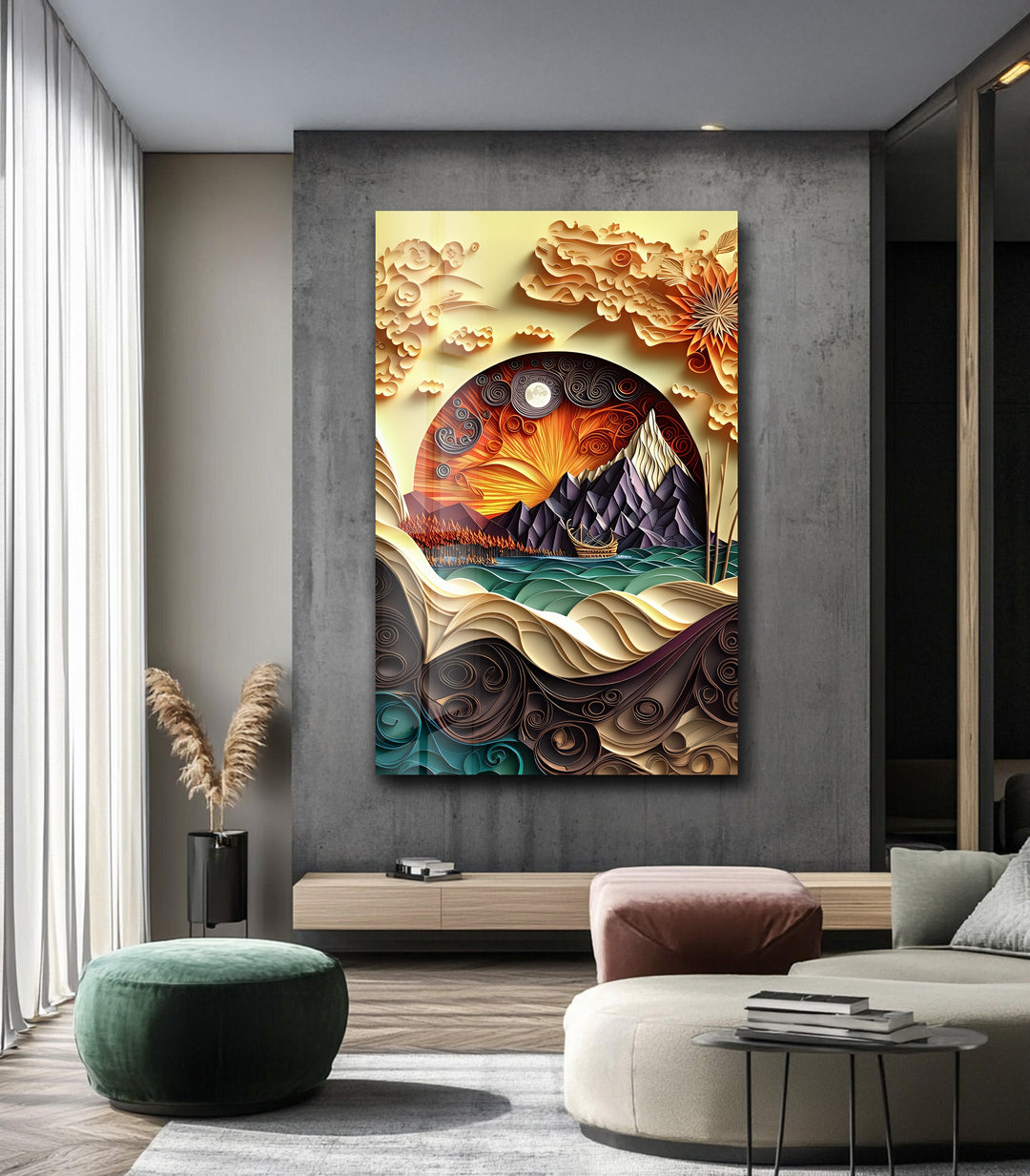 Voyage to the Fiery Mountains – Glass Wall Art