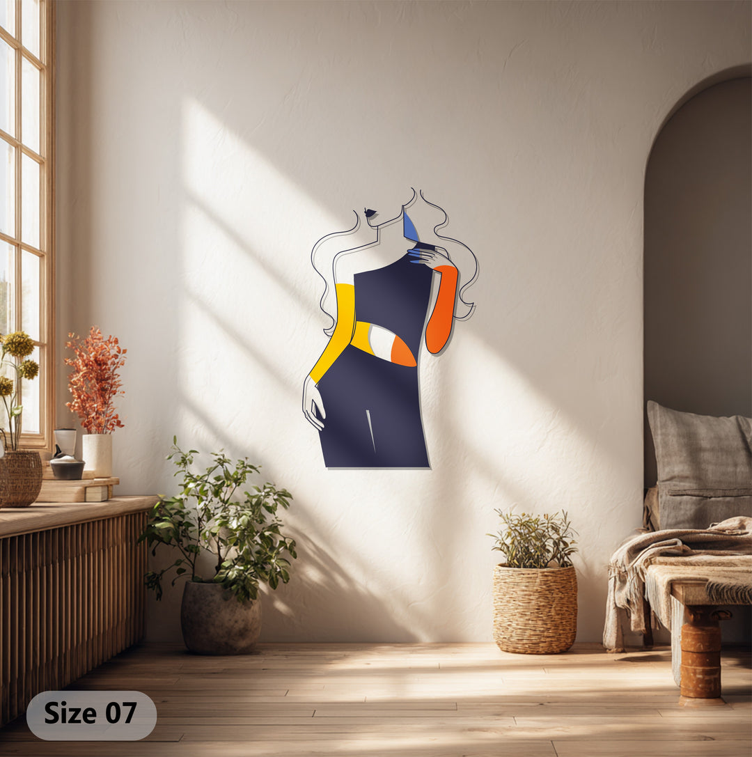 Abstract Fashion Woman Metal Wall Art – Modern Minimal Decor