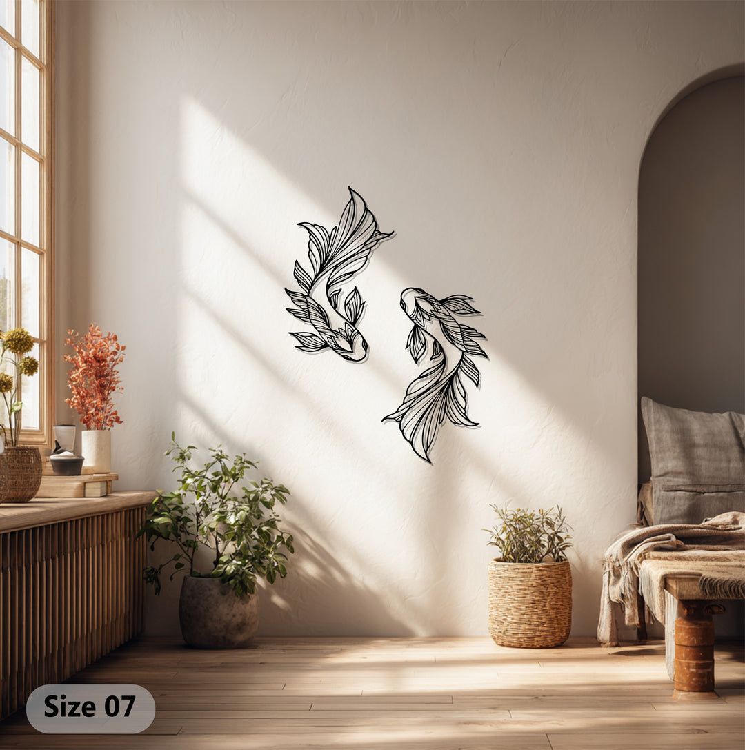 Koi Fish Harmony – Elegant Metal Wall Art