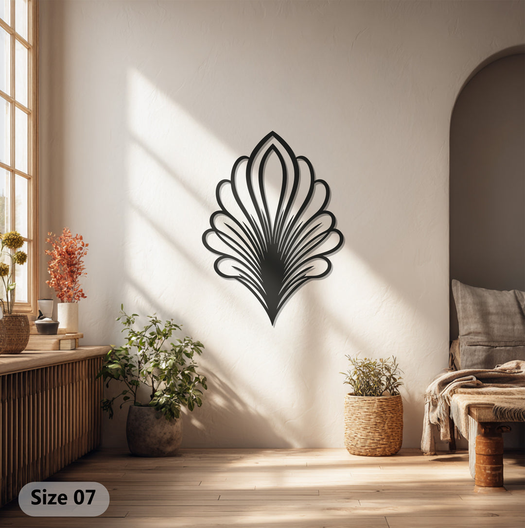 Abstract Leaf Metal Wall Art – Black Botanical Wall Sculpture