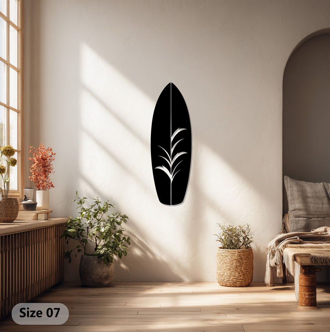 Tropical Surfboard Metal Wall Art – Modern Coastal Decor