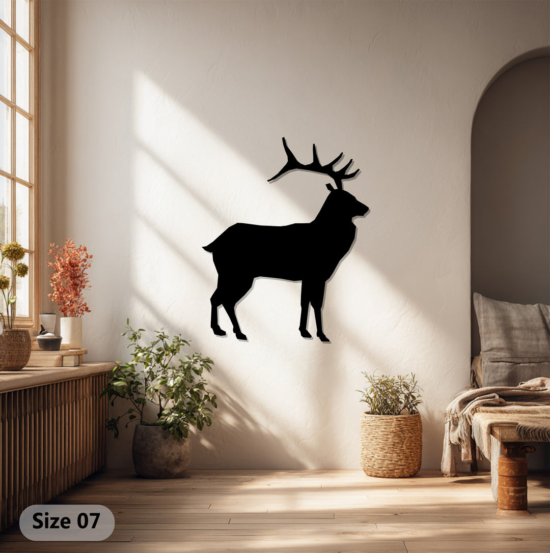 Deer Silhouette Metal Wall Art – Rustic Nature-Inspired Home Décor