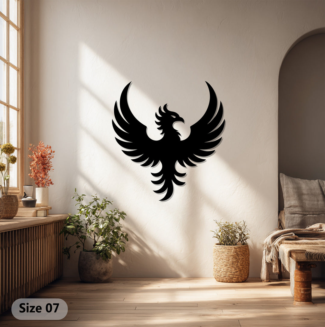 Phoenix Rising Metal Wall Art – Symbol of Strength