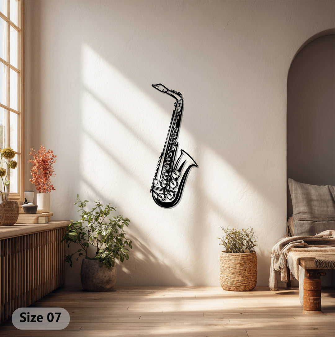 Saxophone Metal Wall Art – Jazz Music Home Decor