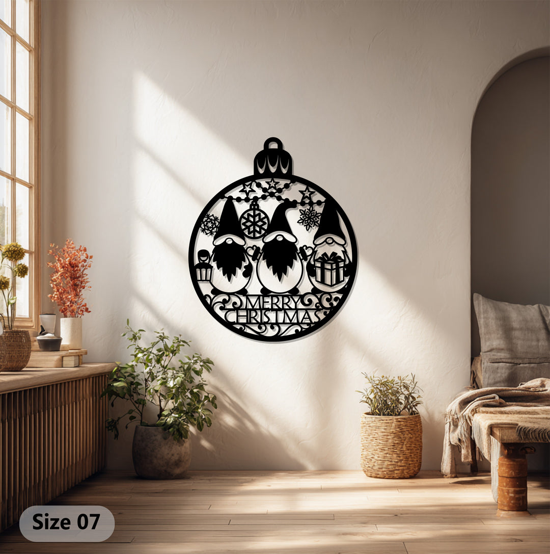 بهجة عيد الميلاد - عائلة الأقزام فن جداري معدني