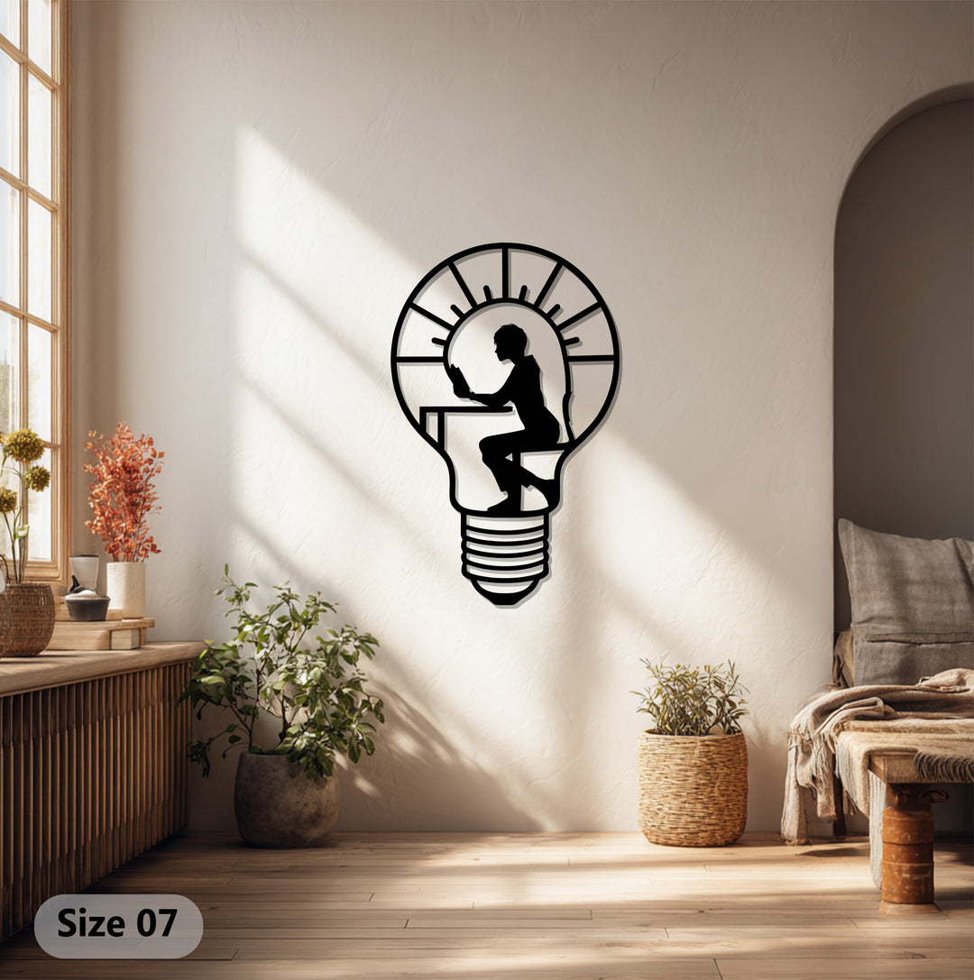 عقل لامع – مفكر مبدع فن جداري معدني