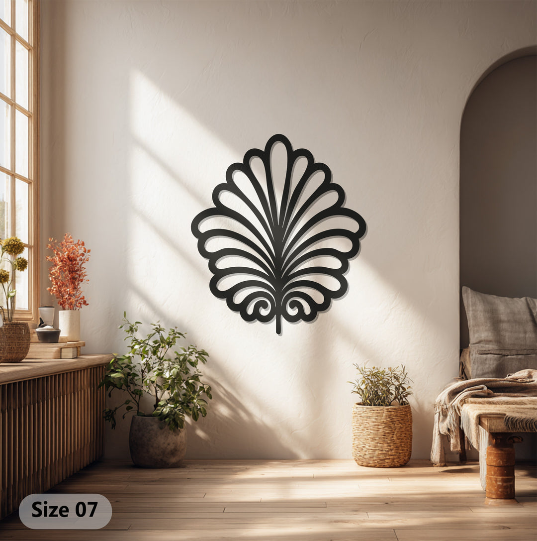 Botanical Leaf Metal Wall Art – Black Modern Wall Sculpture