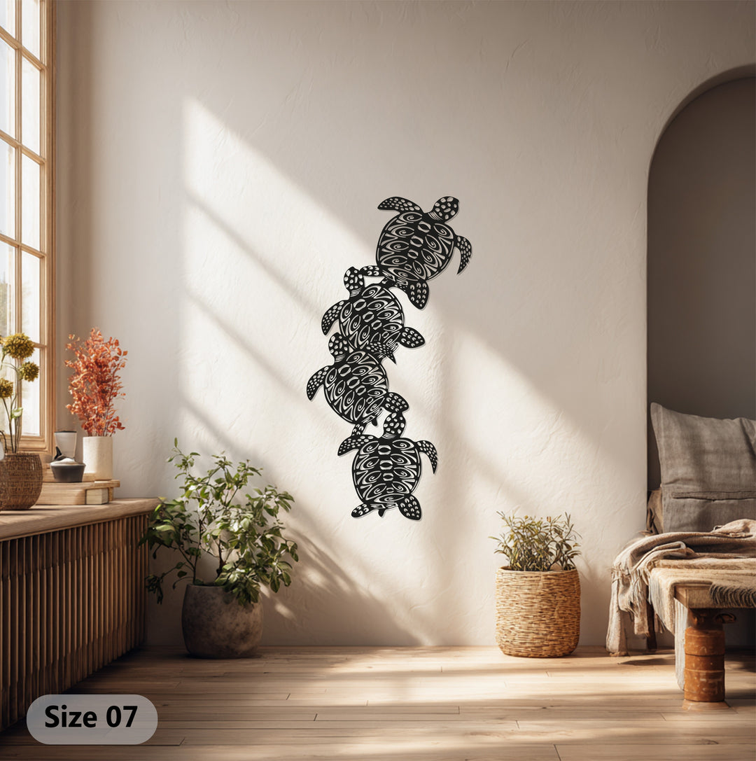 Sea Turtle Metal Wall Art – Tribal Ocean Design