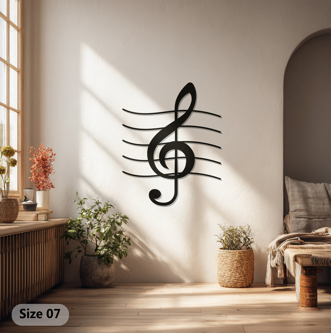 Treble Clef Metal Wall Art – Music Note Wall Decor