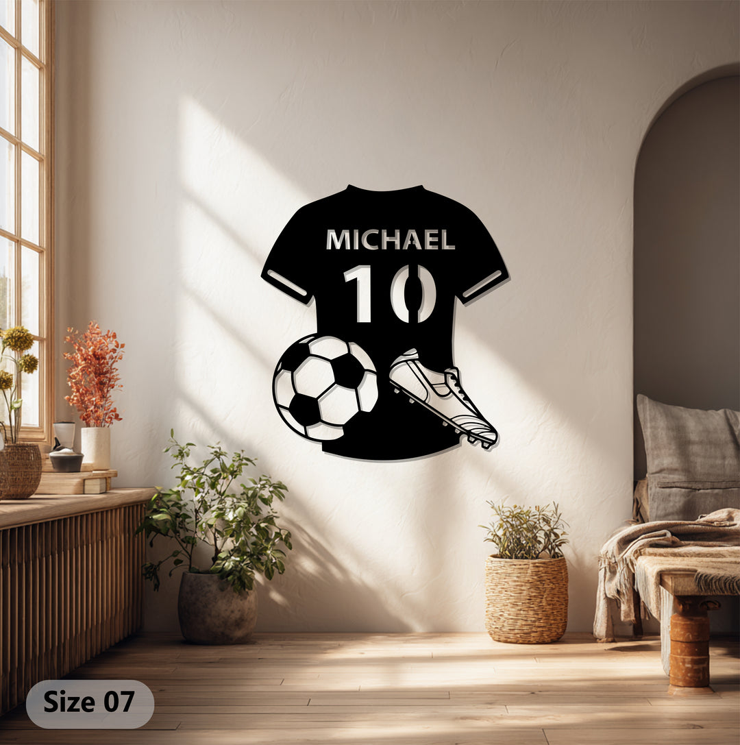 Custom Soccer Jersey Metal Wall Art – Personalized Football Decor