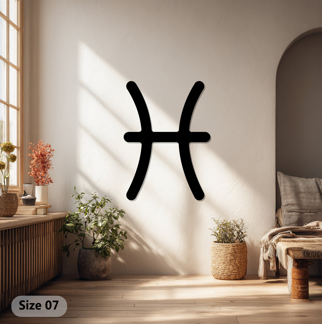 Pisces Zodiac Symbol – Astrology Metal Wall Art