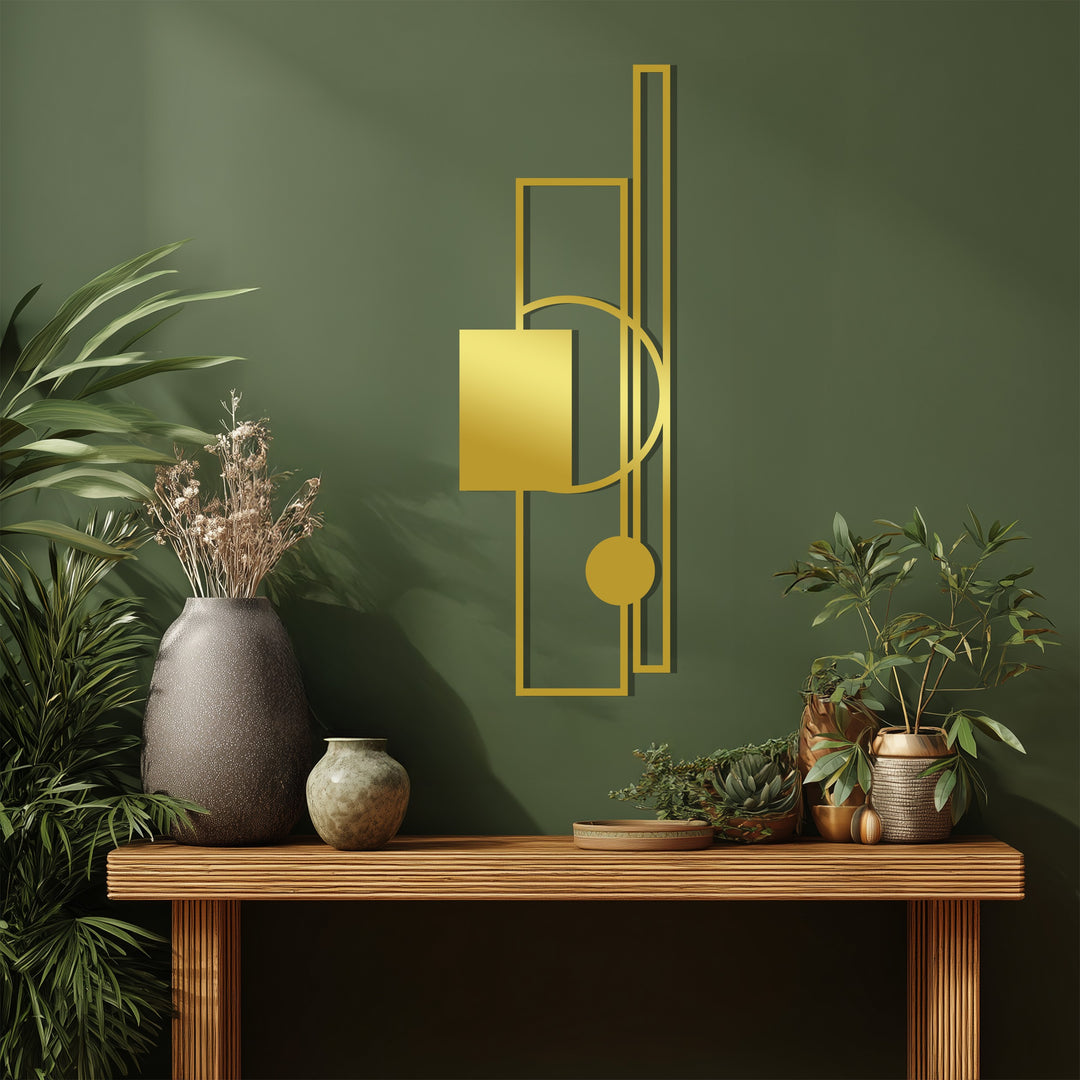 Modern Geometric Lines Metal Wall Art – Minimalist Abstract Home Decor