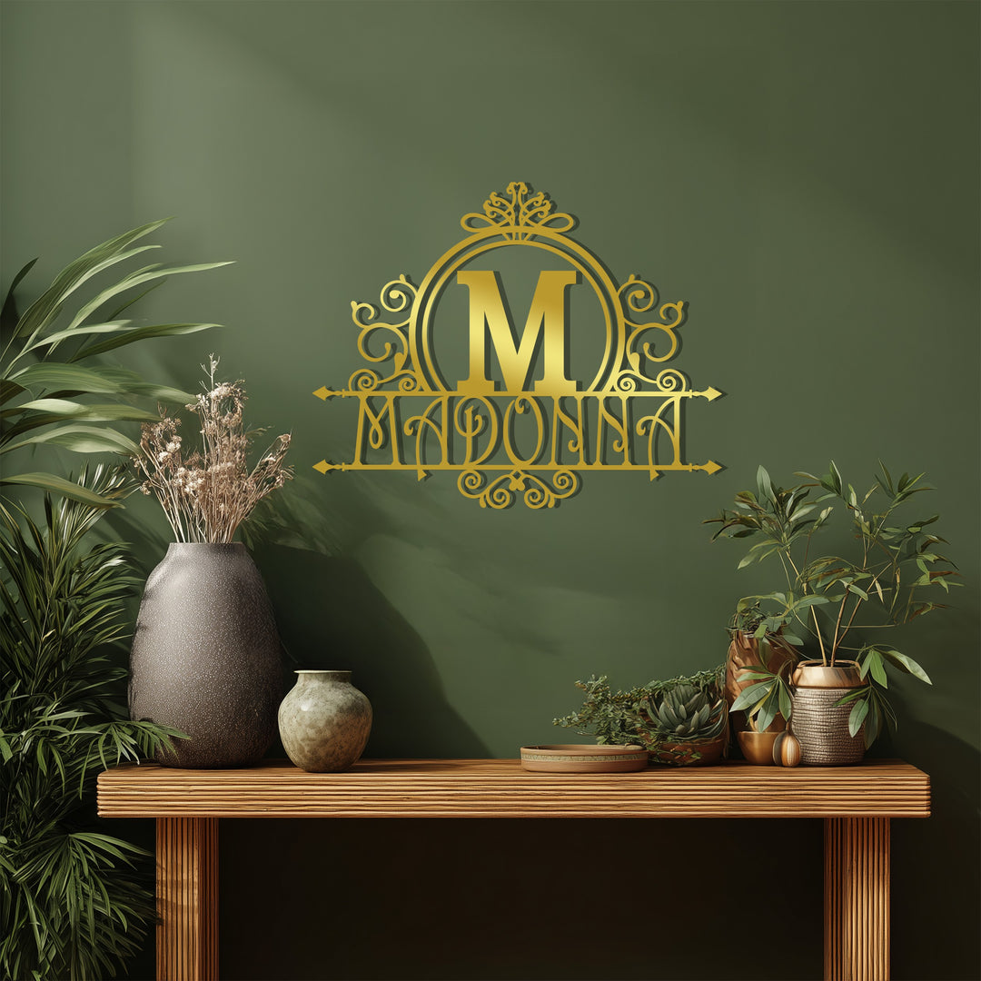 Nixon Family Monogram – Elegant Personalized Metal Wall Art