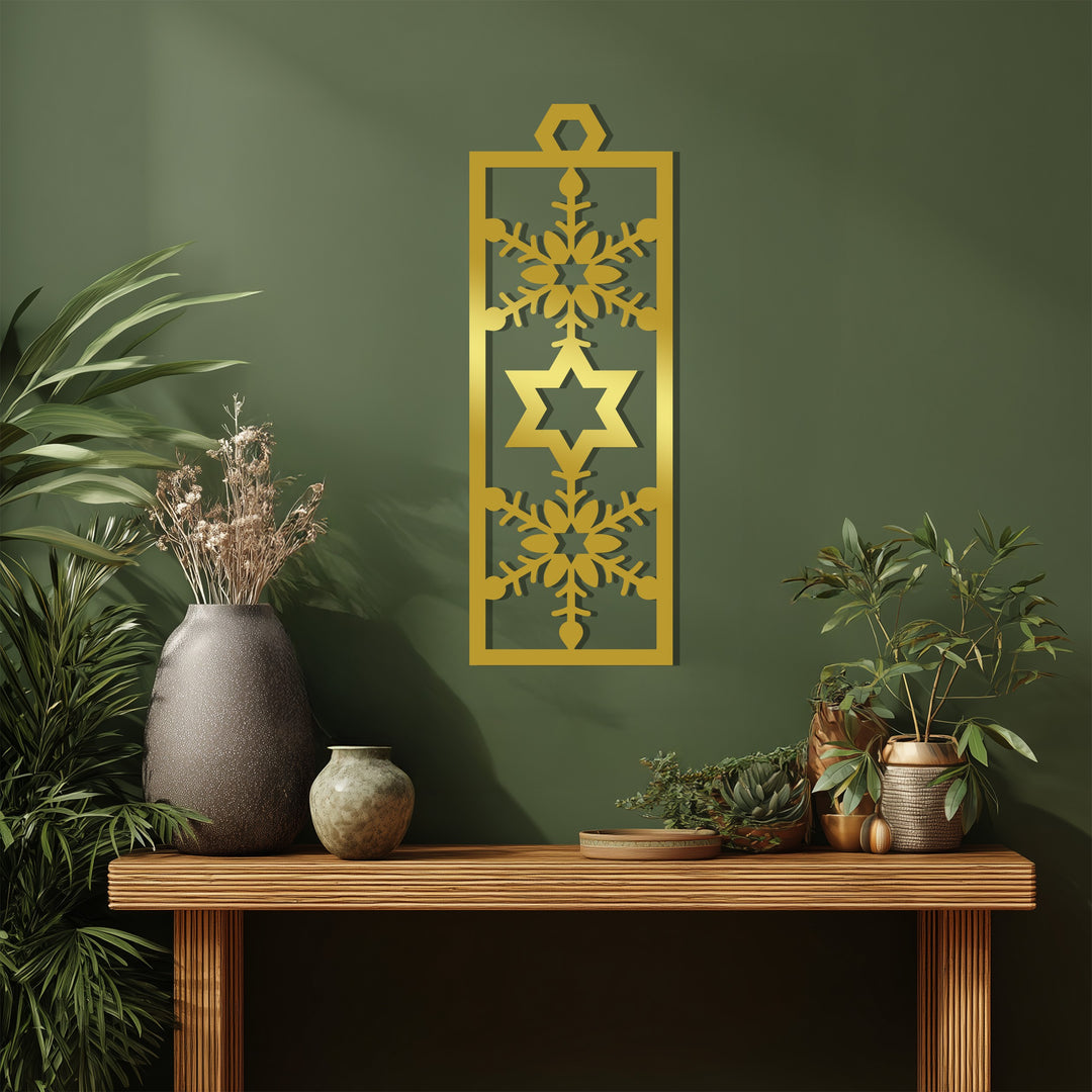 نجمة متجمدة – عيد ميلاد ندفة الثلج فن جداري معدني