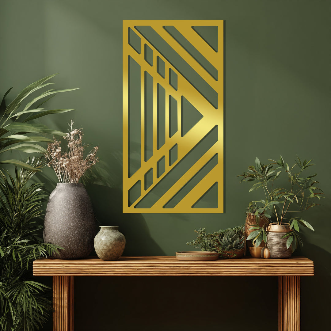 التدفق الديناميكي – هندسة تجريدية حديثة فن جداري معدني