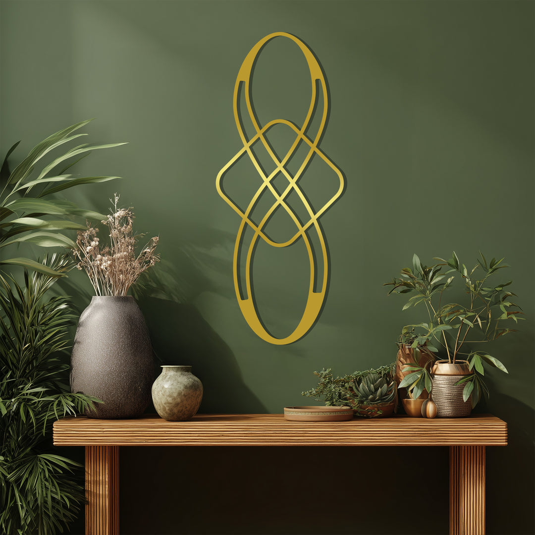Geometric Infinity Metal Wall Art – Abstract Black Sculpture