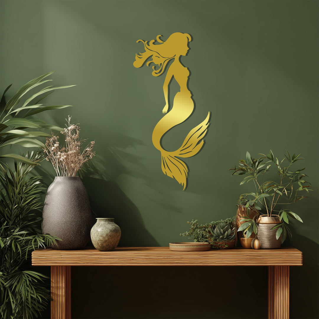 Ocean Dream Mermaid – Elegant Metal Wall Art for Modern Interiors