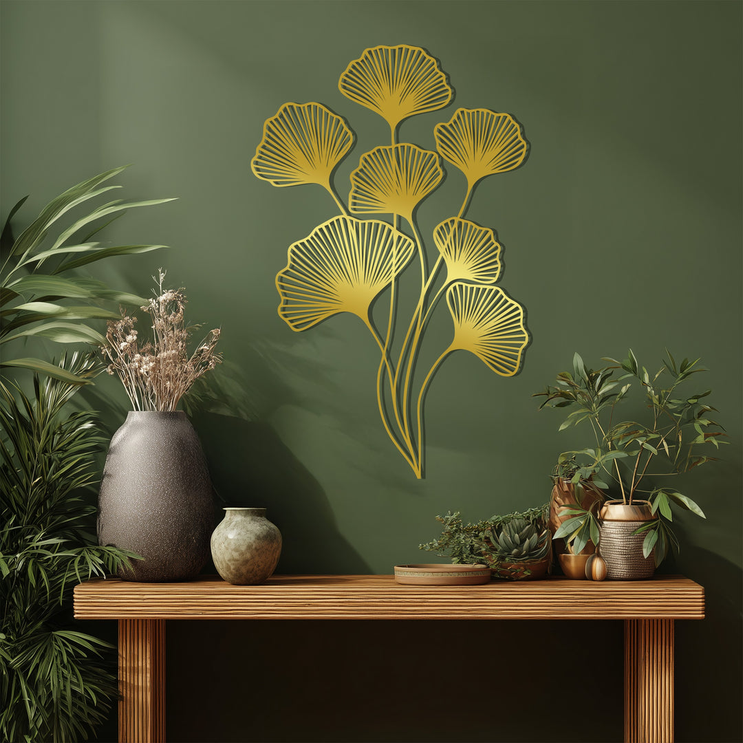 Floral Metal Wall Art – Black Modern Botanical Wall Sculpture