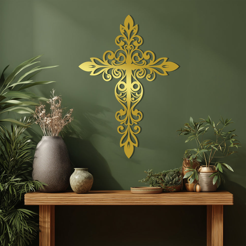 Decorative cross metal wall decor
