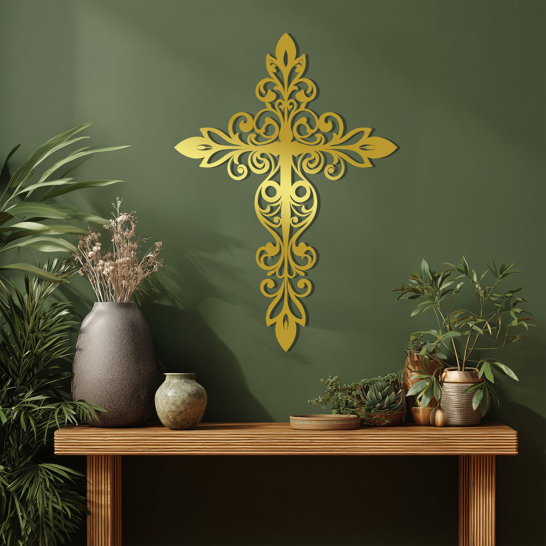 Decorative cross metal wall decor