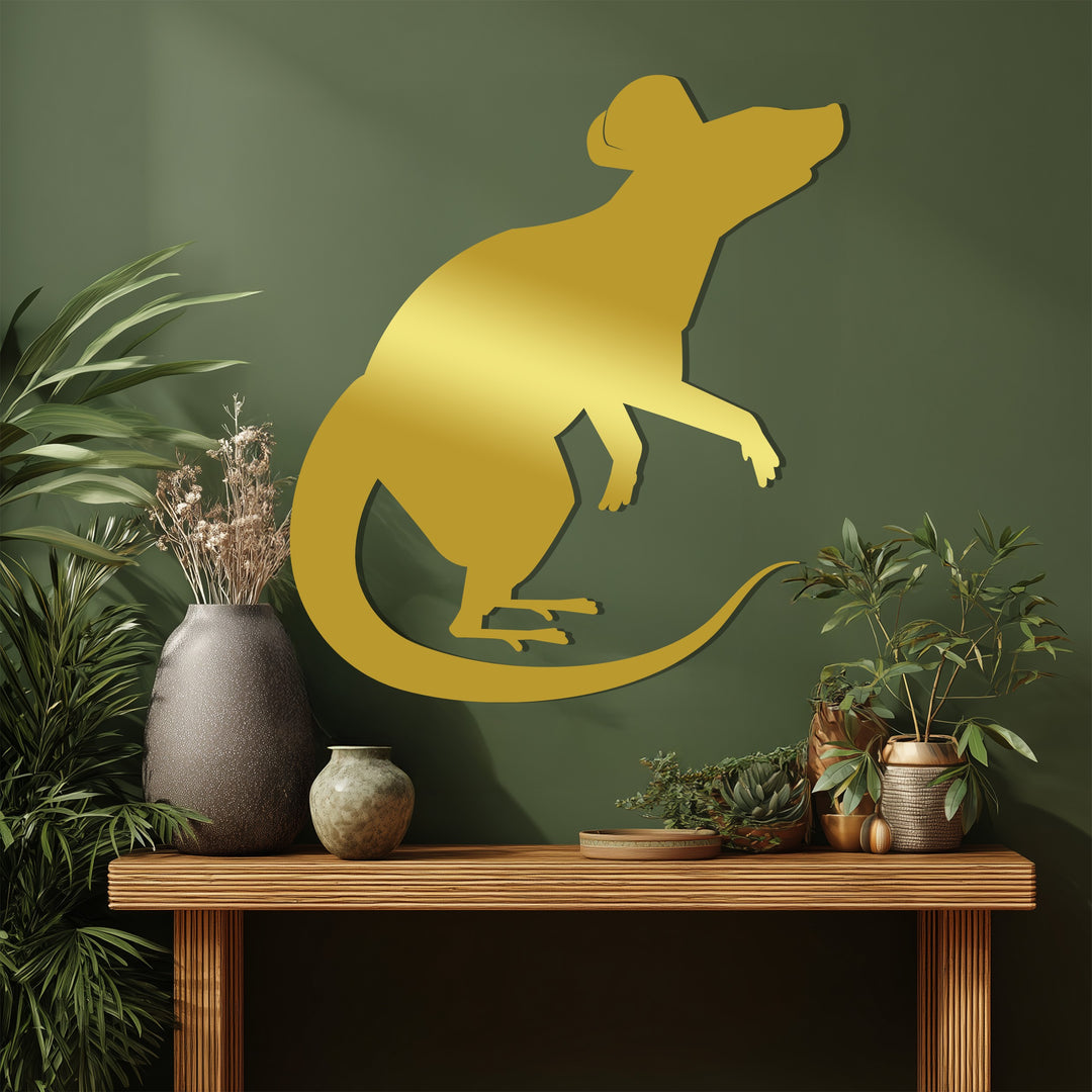 Rat Metal Wall Art – Modern Animal Silhouette Décor
