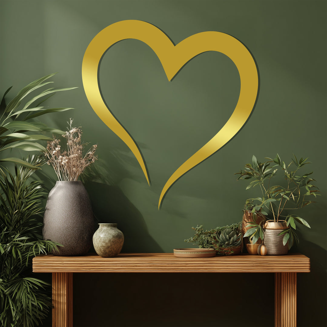 Romantic heart outline wall decor