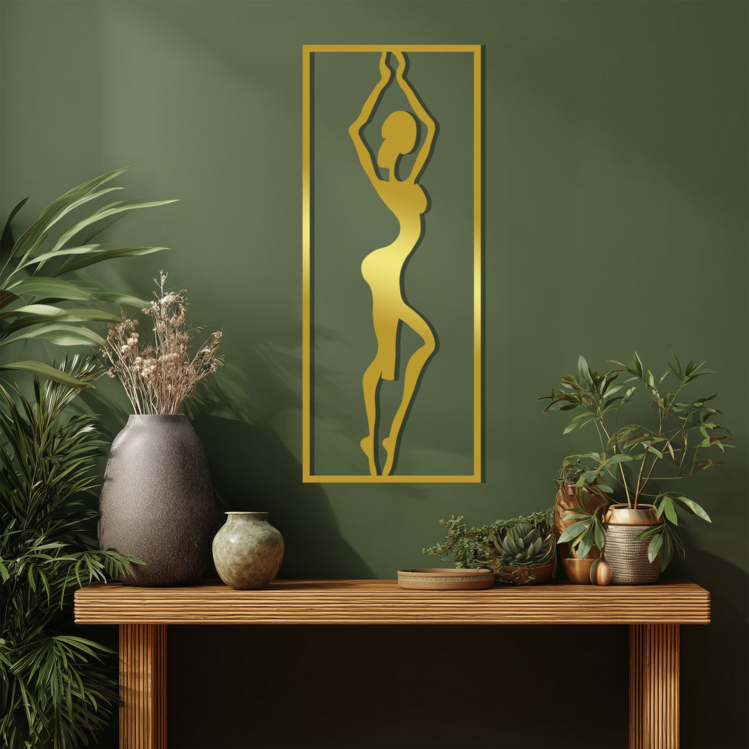 African Tribal Woman Metal Wall Art – Elegant Silhouette Decor